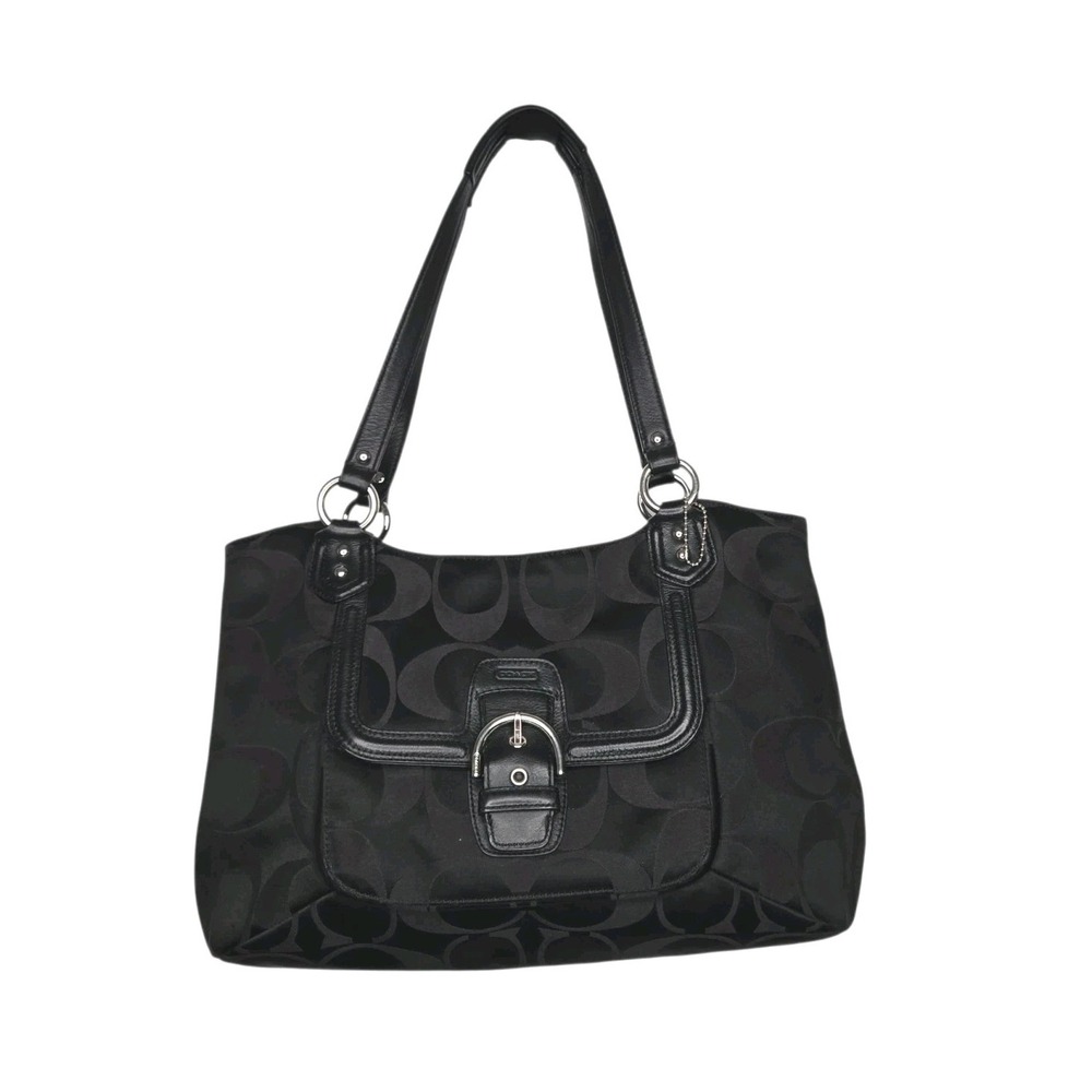 Coach Campbell Signature Belle Carryall F25294 Black Jacquard Shoulder Bag